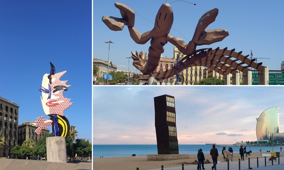 art public bord mer barcelone