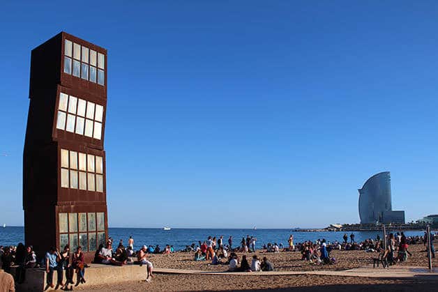 une journée à barcelone: la plage