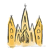 dessin cathédrale de Barcelone