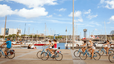 visite guidée à vélo près du port
