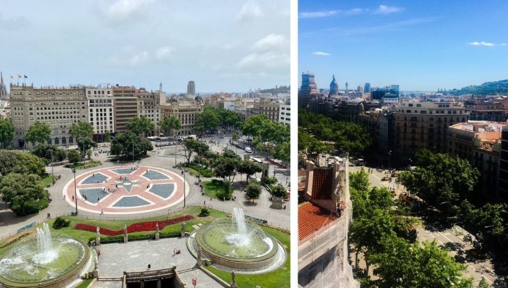 panorama Plaça Catalunya et passeg de Gràcia