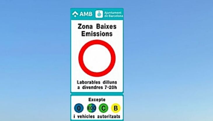 panneau de zone de basses émissions ZBE