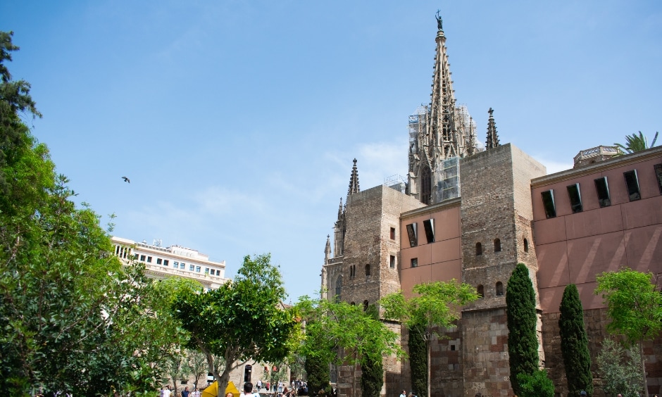 cathedrale de barcelone vue de loin