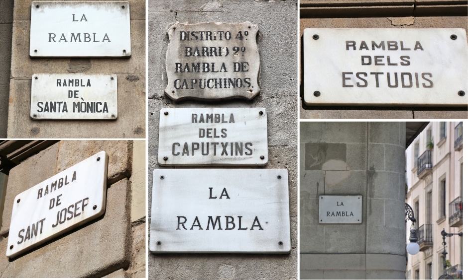ramblas barcelone differents noms